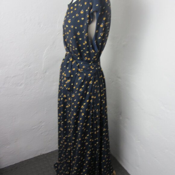 Jason Wu/Eloquii Navy Poppy Wrap Dress Women's Size 18 - Picture 3 of 6